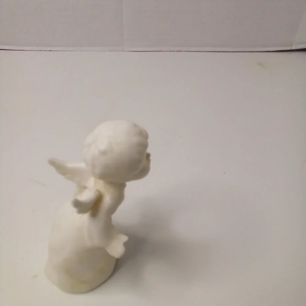 Schmid Bros Kissing Angel White Porcelain Nativity Figurine Vintage 1950s